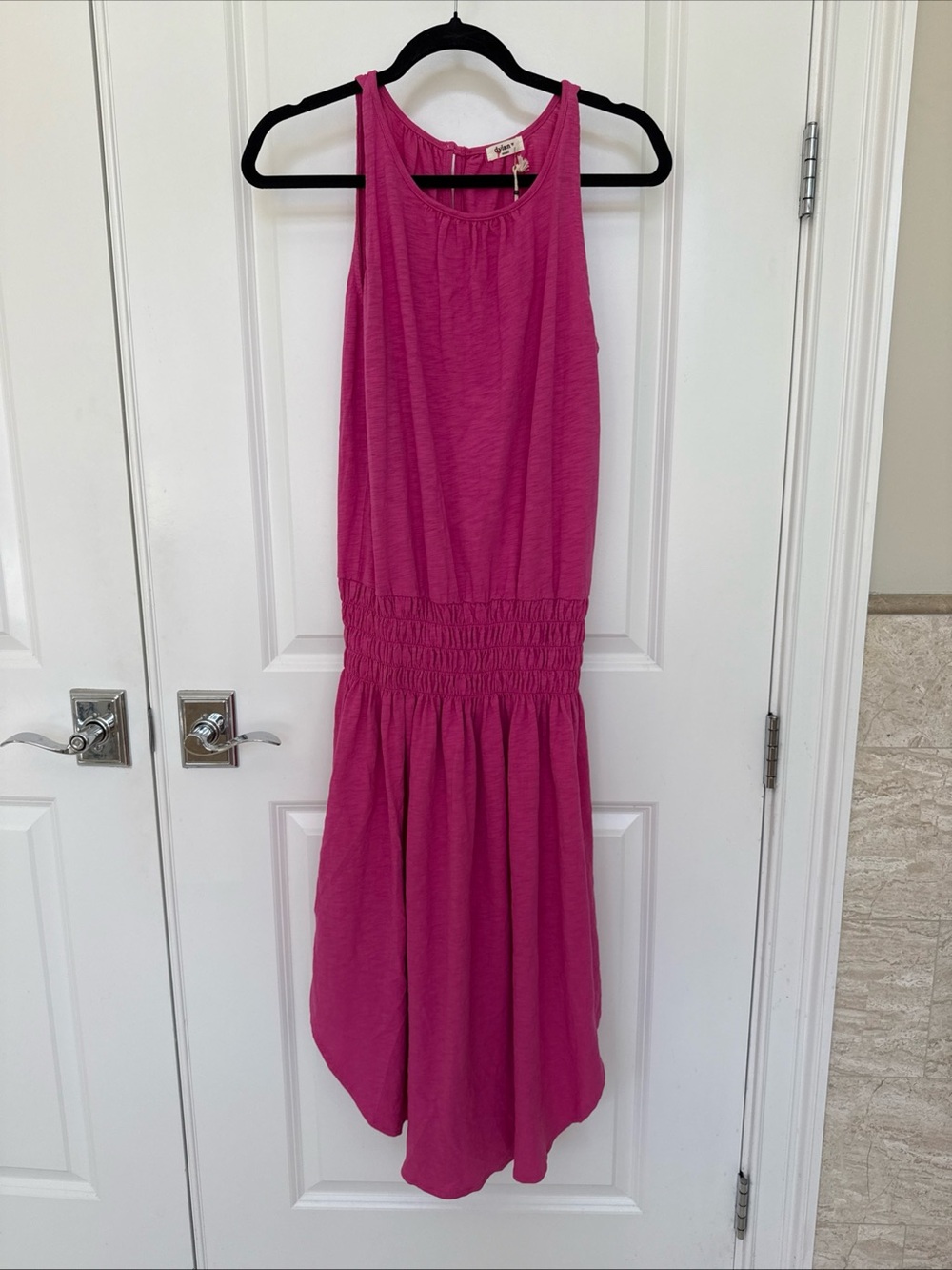 NWT dylan raspberry Pink Sleeveless Smocked Waist Midi Dress